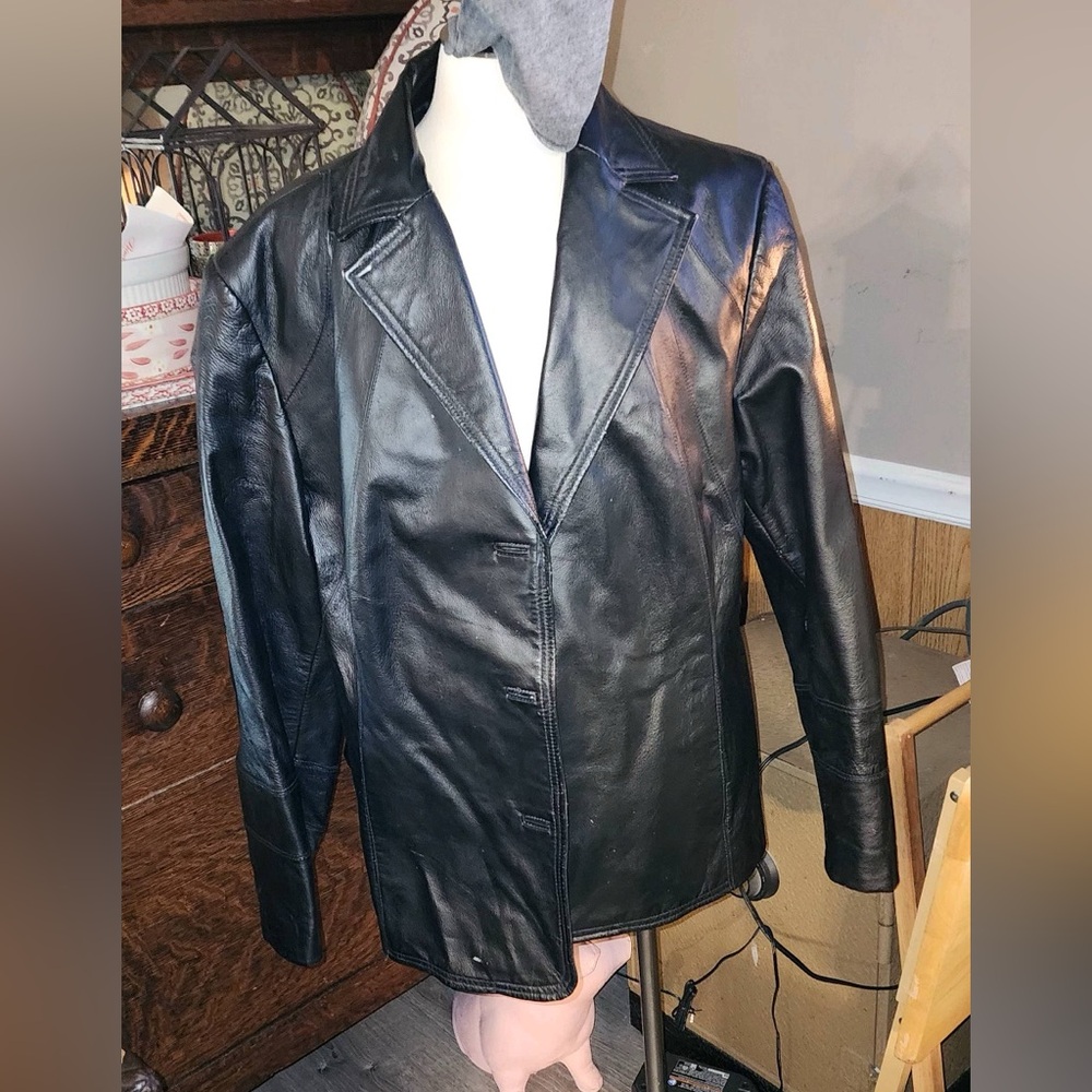 East 5th (JCPenney) Black Faux Leather Blazer 2XL
